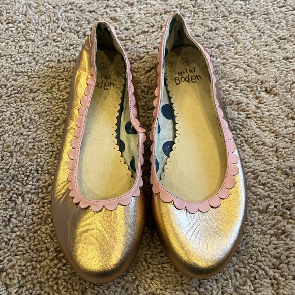 Mini Boden Shoes Mini Boden Girls Rose Gold Ballet Flats Pink